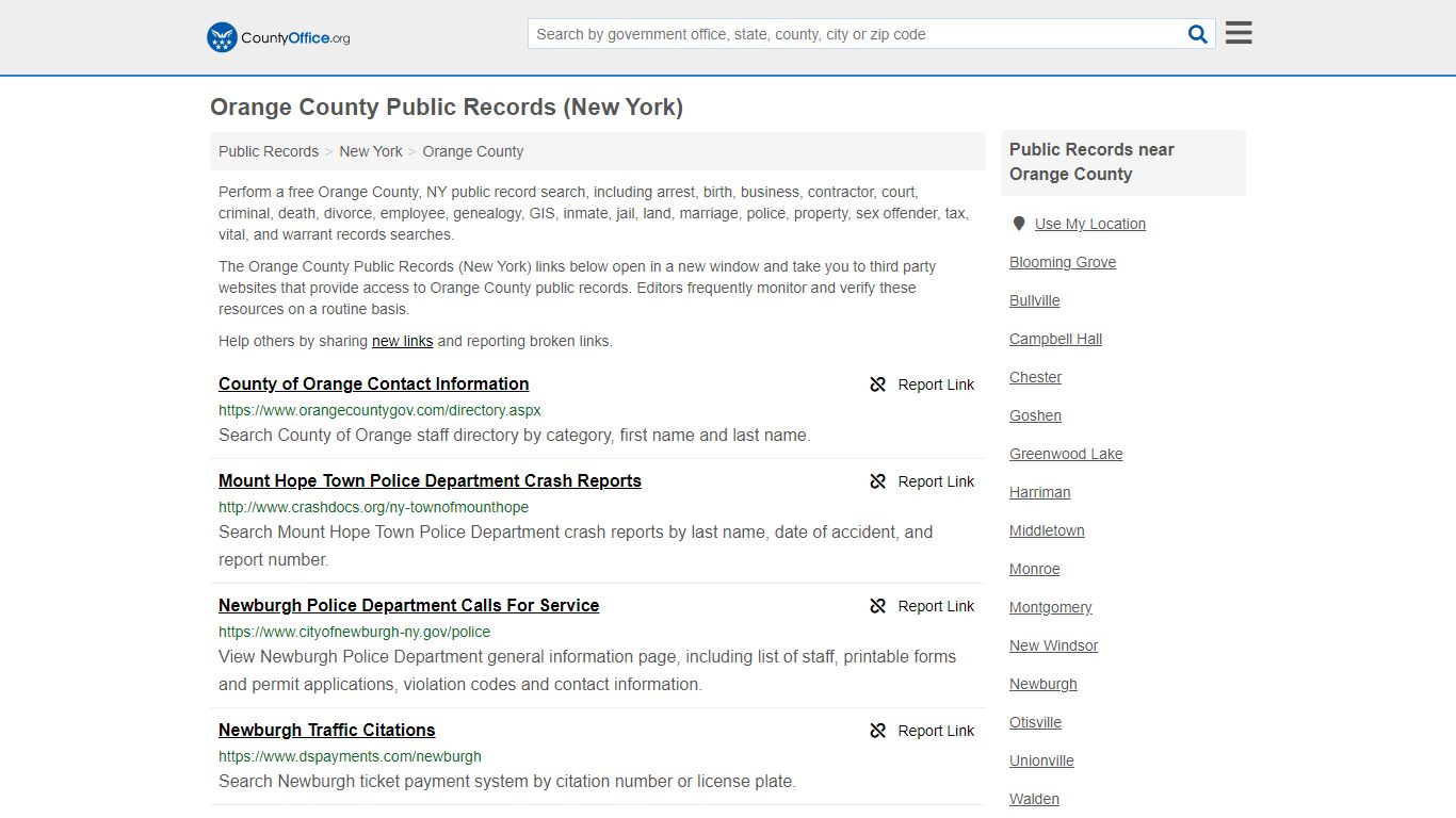 Public Records - Orange County, NY (Business, Criminal ...